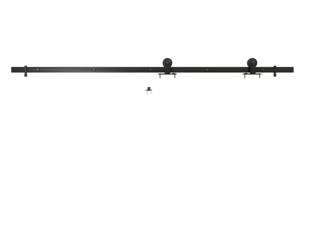 Customized Size Interior Matt Black Metal Frame Glass Door with Hardware Kit
