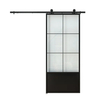 Customized Size Interior Matt Black Metal Frame Glass Door with Hardware Kit