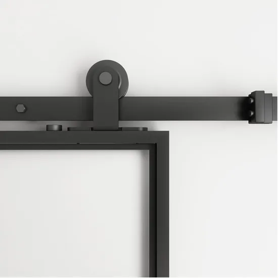 Steel Frame Interior Barn Door with Sliding Hardware Kit and Door Handle