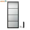 Loft Style 4 Lites Black Steel Frame Glass Door for Sliding Opening