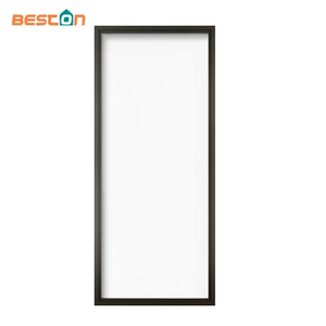 Apartment One Piece Interior Black Steel Frame Door with Clear Glass Insert