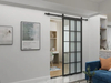 French Style 15 Lites Steel Frame Glass Barn Door with Hardware