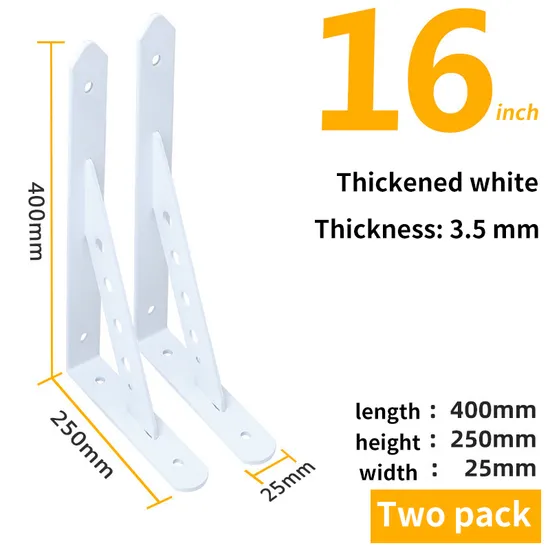 Wall Mount L Bracket 90 Degree Triangle Corner Bracket with Gusset-Black