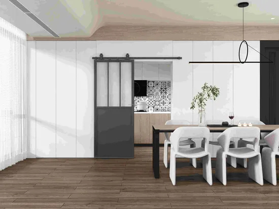 Framed Glass Sliding Barn Door Slab Tempered Assembled Prehung Glass Door Panel