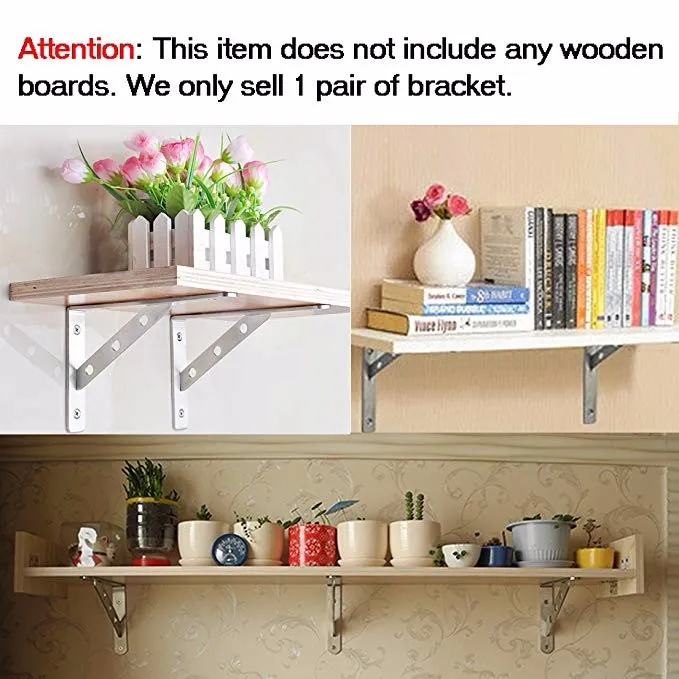 Solid Stainless Steel Wall Mounted Shelf Supporter 90 Degree Angle Bracket Frame