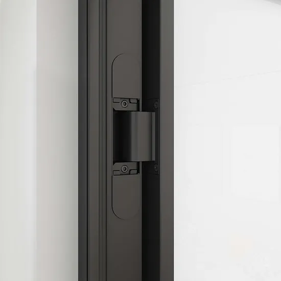 Commercial Home Alu-Framed Hinged Swing Door with Frosted Glass