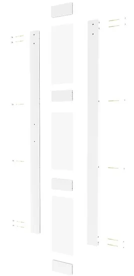 3 Lites Double Knocked Down White Barn Doors with Barn Door Hardwares