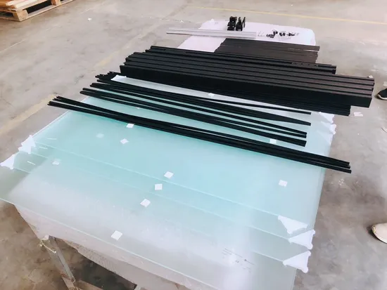 Three Lites Glass Barn Door for Kitchen or Bedroom with Sliding Hardware