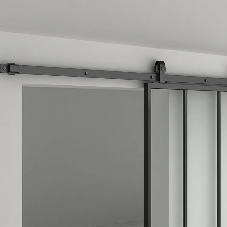 3 Lites Steel Frame Glass Door with Kicking Board for Sliding Opening