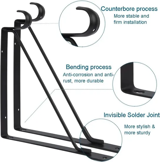 Closet Shelf Bracket & Rod Brackets Black Closet Pole Shelves Brackets
