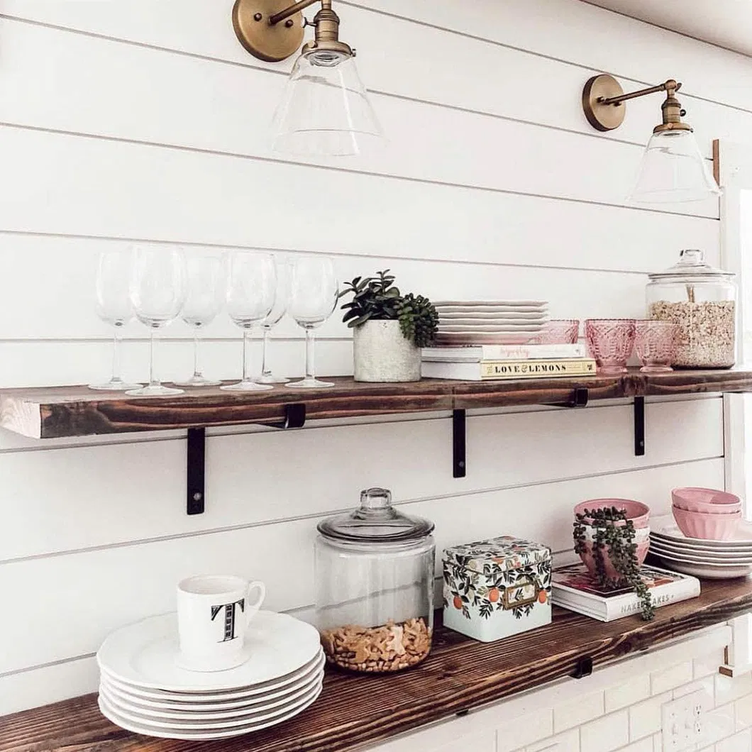 DIY L Set Cast Iron Metal Wall Floating Shelf Brackets for Shelves