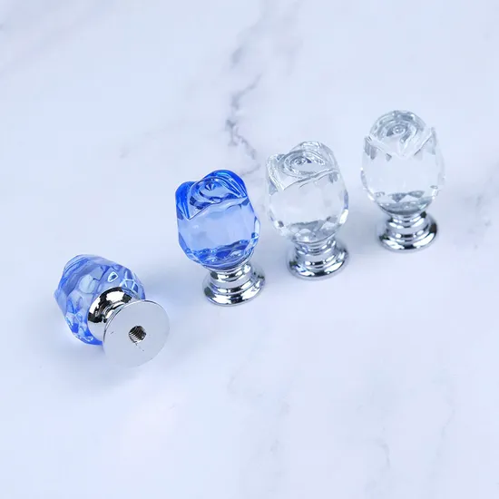 Rose Shape Kitchen Knob Lever Rhinestone Colorful Handles Crystal Cabinet Knob Handle