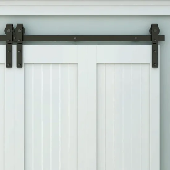 Saves Space Bi-Folding Sliding Barn Door Hardware Closet Rail Roller Accessory