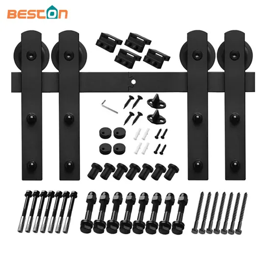 Carbon Steel 9FT Double Barn Door Hardware Sliding Door