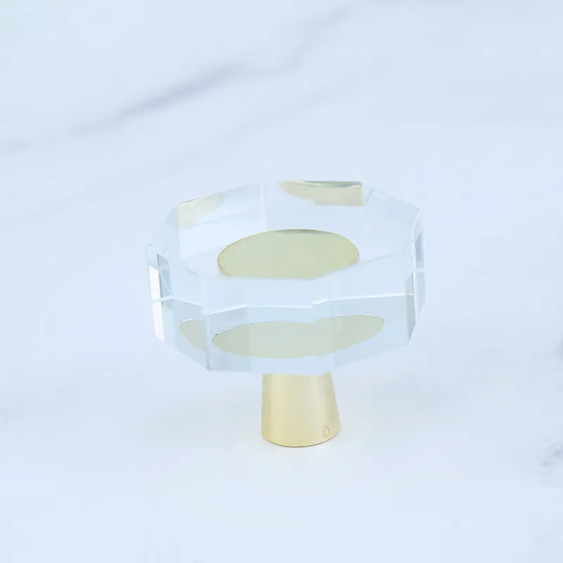 Natural Crystal Irregular Handle Sliced Shape Crystal Glass Door Lever Pull Handles