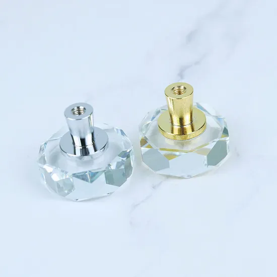 Natural Crystal Irregular Handle Sliced Shape Crystal Glass Door Lever Pull Handles