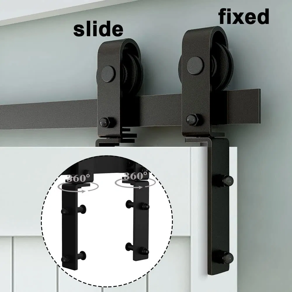 Saves Space Bi-Folding Sliding Barn Door Hardware Closet Rail Roller Accessory