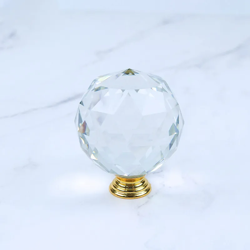Plane Fillister Head Cupboard Door Handles with Crystals Knobs Glass Cabinet Handles