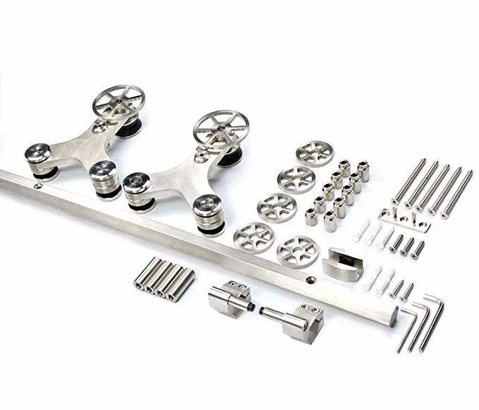 6.6FT Solid Hexagon Track Rotatable Decoration Spoke Wheel Sliding Barn Door Hardware