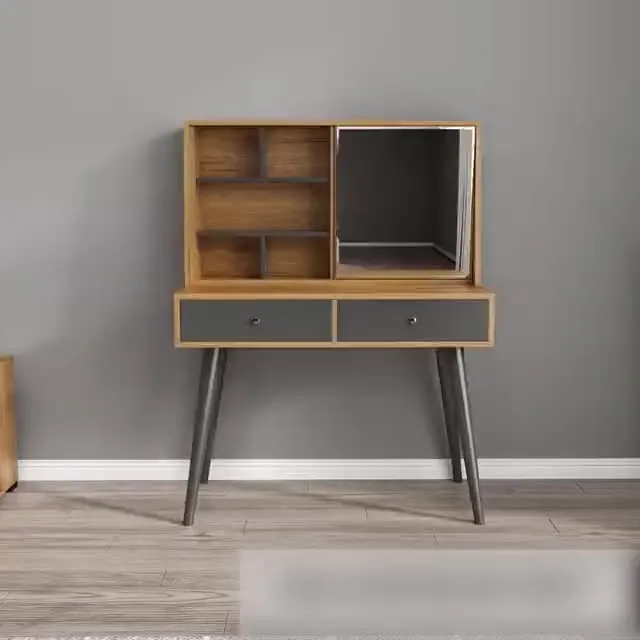 Storage Drawer Solid Wood Legs Bedside Table Luxury Nightstand Side Table