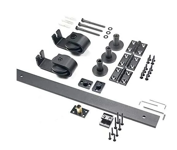 Mounted Black Roller Bifold Door Barn Style Bi Folding Barn Door Kit