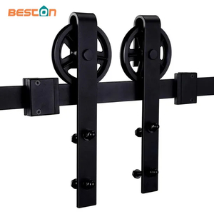 Spoke Wheel Interior Sliding Barn Door Hardware Kit