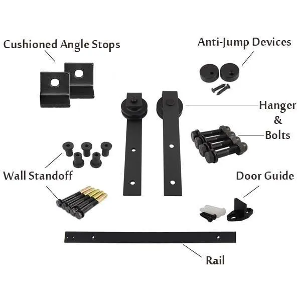 Wood Sliding Industrial Classic Strap Barn Door Hardware Kit