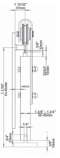 Cabinet Rolling Industrial Quiet Bypass Iron Sliding Barn Door Hardware Kit