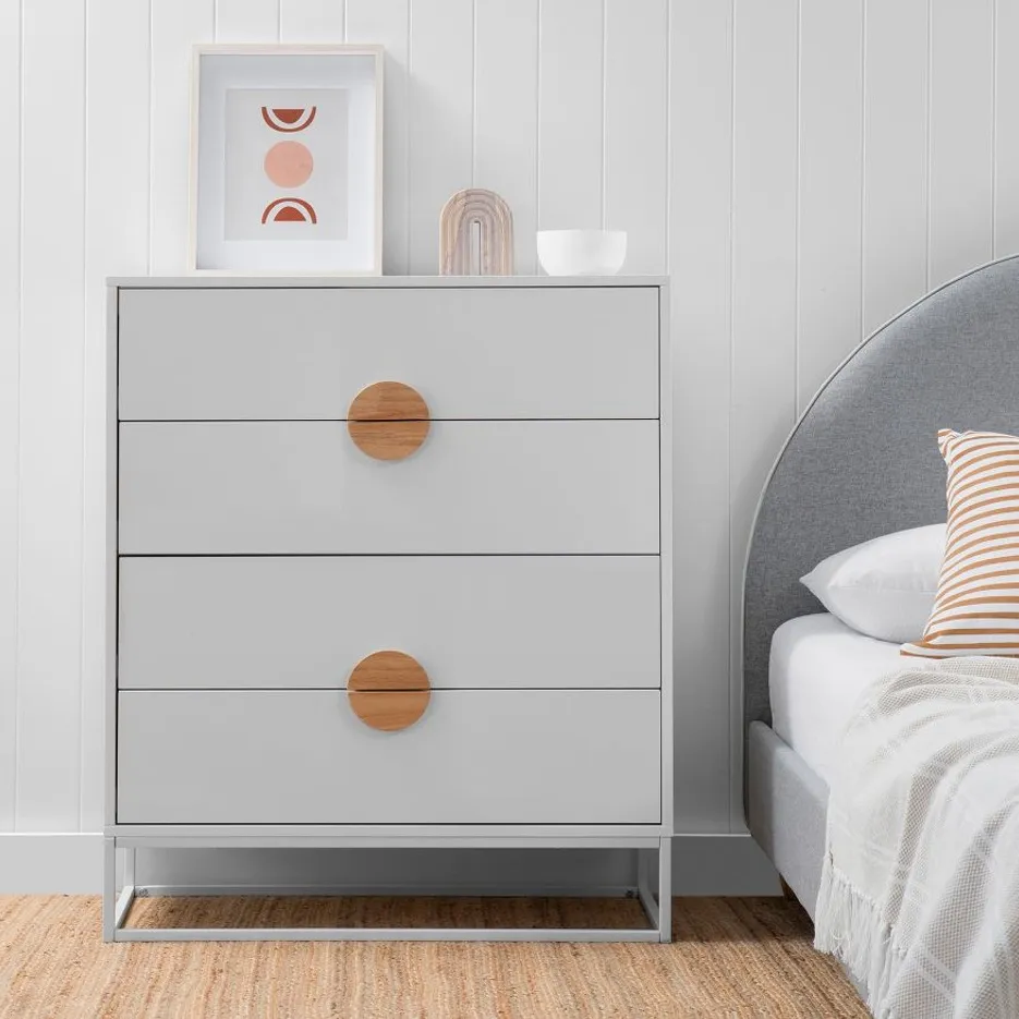 Two Colors Wood Dresser Modern Bedside Table Chest of Drawers