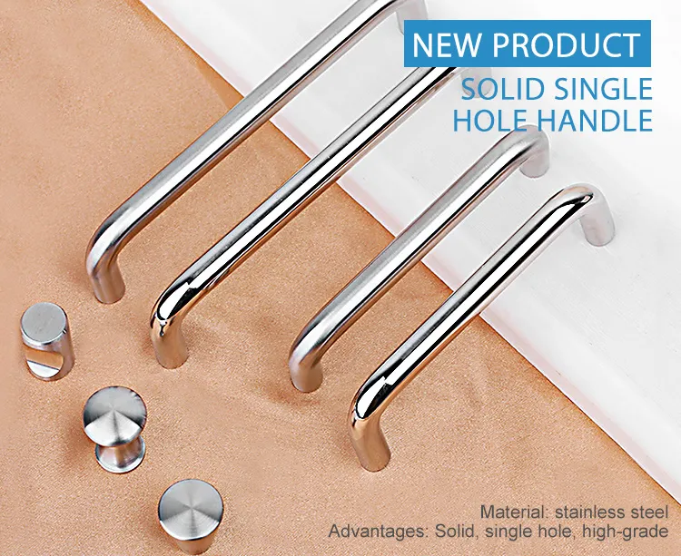 Stainless Steel Wardrobe Metal Cupboard Knobs Handles Drawer Pull Round Cabinet Knob