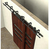 Double Wood Doors Kit Sliding Steel Track Bypass Door Hardware