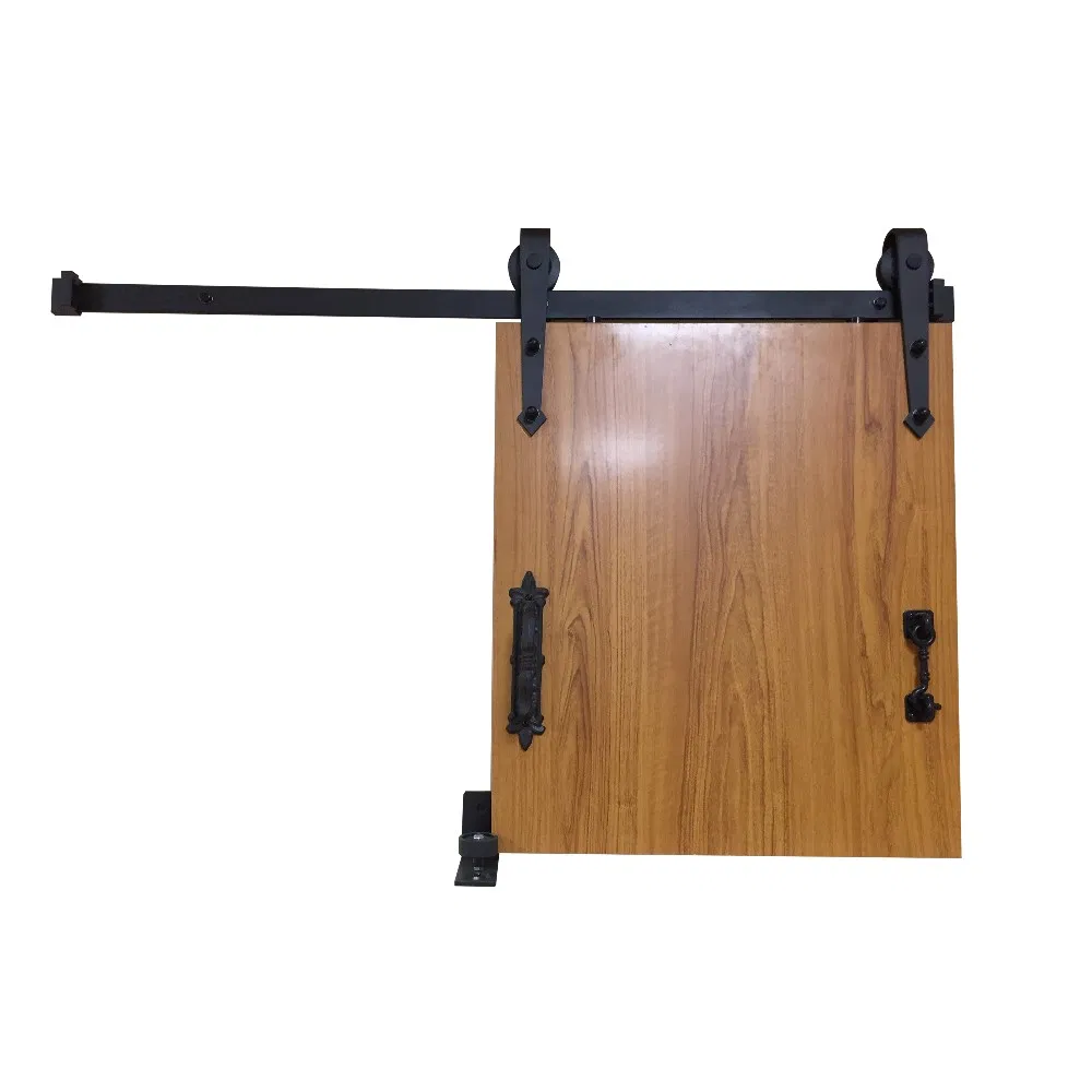 Satin Nickel Carbon Steel 2 Piece Connecting Rail J Shape Door Hanger Barn Door Hardware Kits