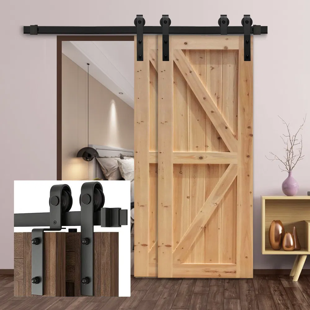 Metal Barn Door Accessories Steel J Shape Sliding Barn Door Hardware Kits