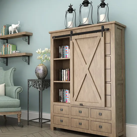 Cabinet Box Cupboard Mini Barn Sliding Door Hardware Kit Set