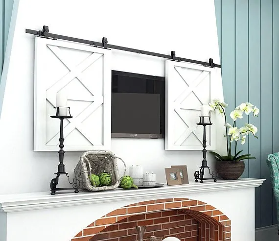 Wall Mount Sliding Barn Double Door Hardware