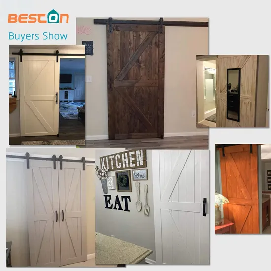 5 FT Sliding Barn Door Hardware Kit Set and Floor Guide