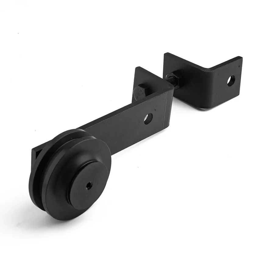 6000 Series 6 FT. Black Diamond Style Rollers Barn Door Hardware Kit