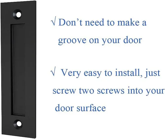 Matte Black Sliding Barn Door Handle Modern Simple Finger Flush Pull Handle