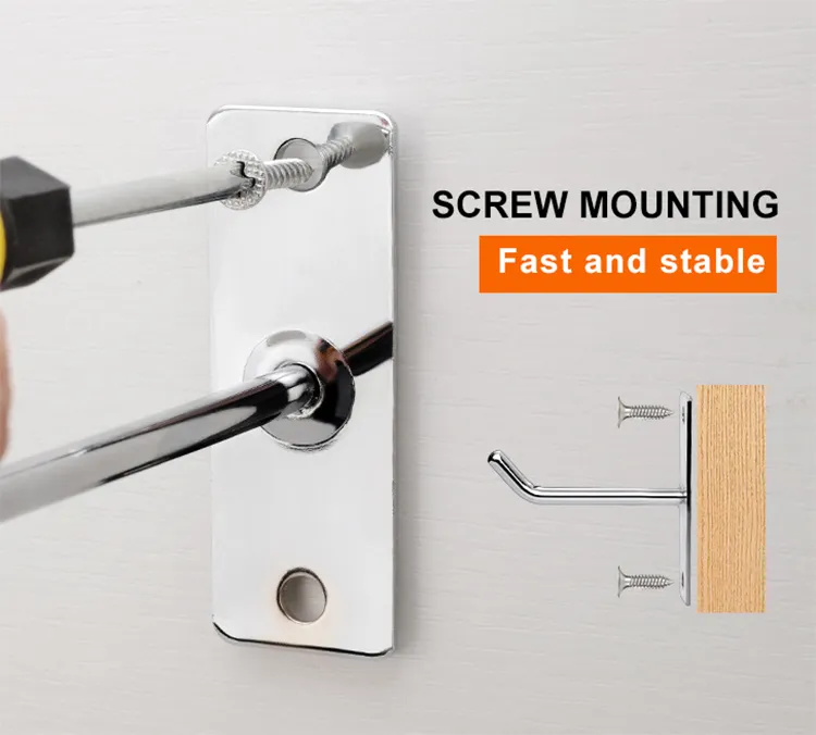 Home/Bathroom/Kitchen/Shop Hanging Clothes Chrome Plating Wall Hooks