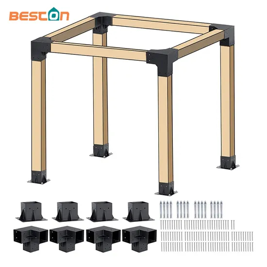 Pergola Kit Elevated Wood Stand Woodwork for 4 