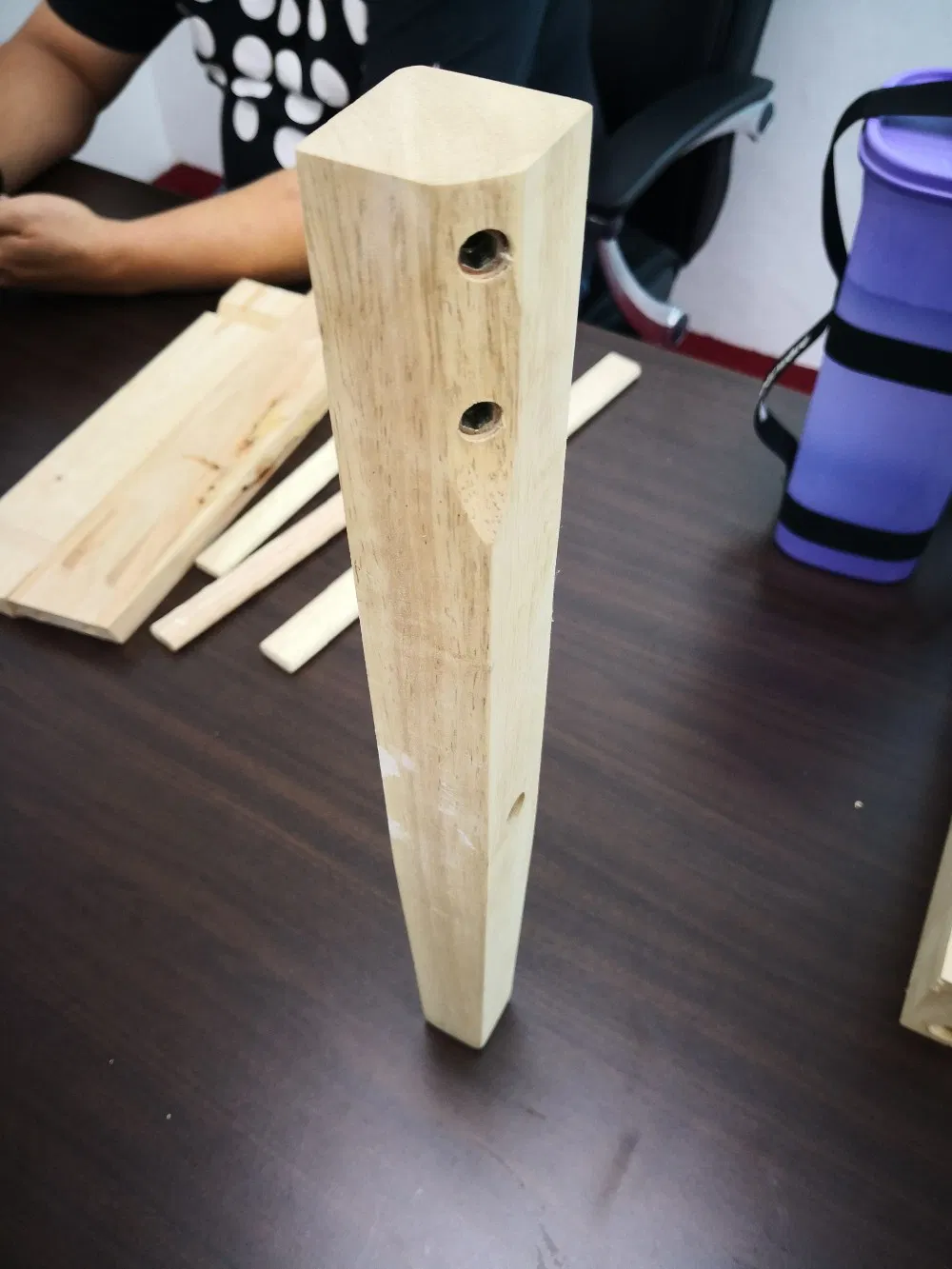 Rubber Wood Unfinished Chair Leg Solid Wood Furniture Leg