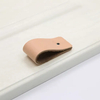 Zinc Alloy Kitchen Drawer Furniture Hardware Leather Drawer Handle Pull Knob