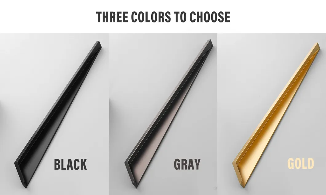 Aluminium Recessed Concealed Cabinet Edge Finger Pull Handles Embedded Wardrobe Handle