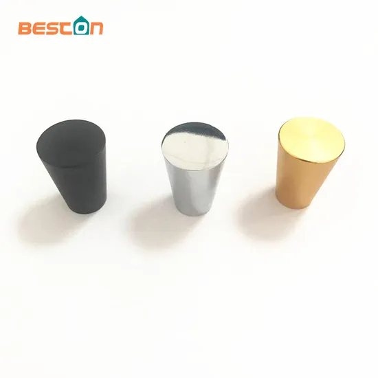 Chrome & Matt Black & Brass Gold Solid Furniture Kitchen Hardware Drawer Pull Knob