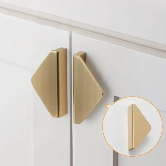 Simple Aluminum Bright Gold Triangle Kitchen Cabinet Pull Handles Cabinet Door Handle