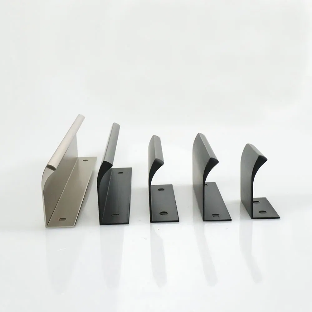 Back Mount Brushed Black Bedroom Dresser Finger Edge Pull Handles