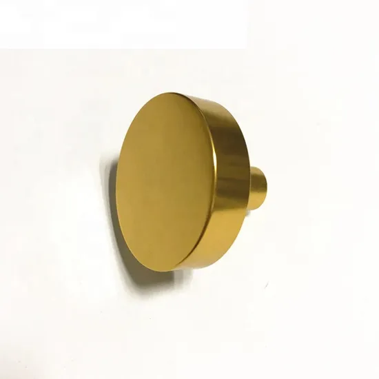 Small Round Gold Shiny Kitchen Cabinet Door Brush Brass Knob