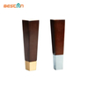 Shaped Turned Wooden Feet Furniture Bed Sofa Legs with Metal Leg Cups