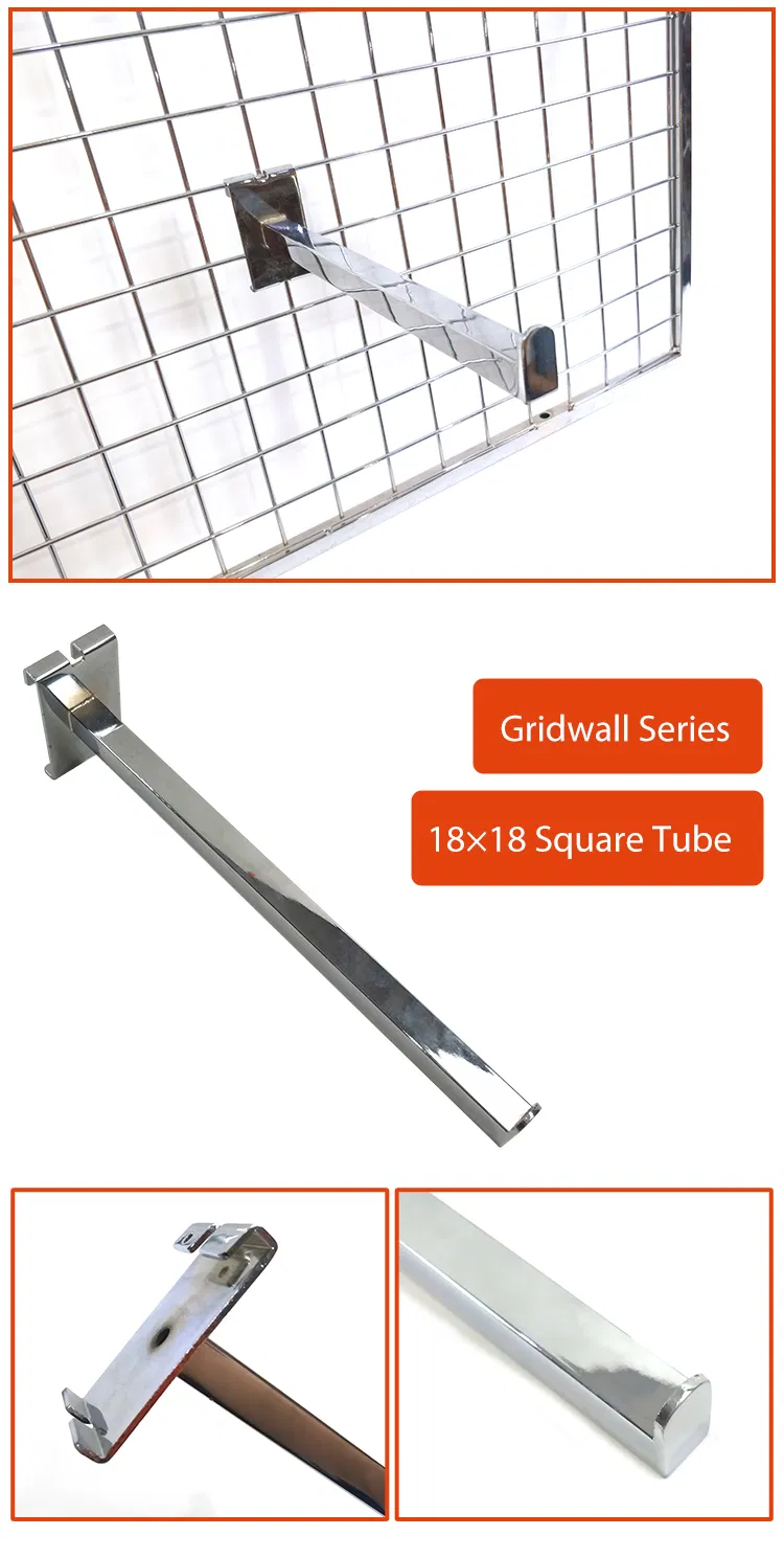 Chrome Plating Gridwall 18 * 18 Square Tube Display Metal Wire Mesh Hook