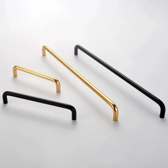 Solid U-Shaped Cabinets and Drawers Simple Kitchen Furniture Aluminum Handles Pulls